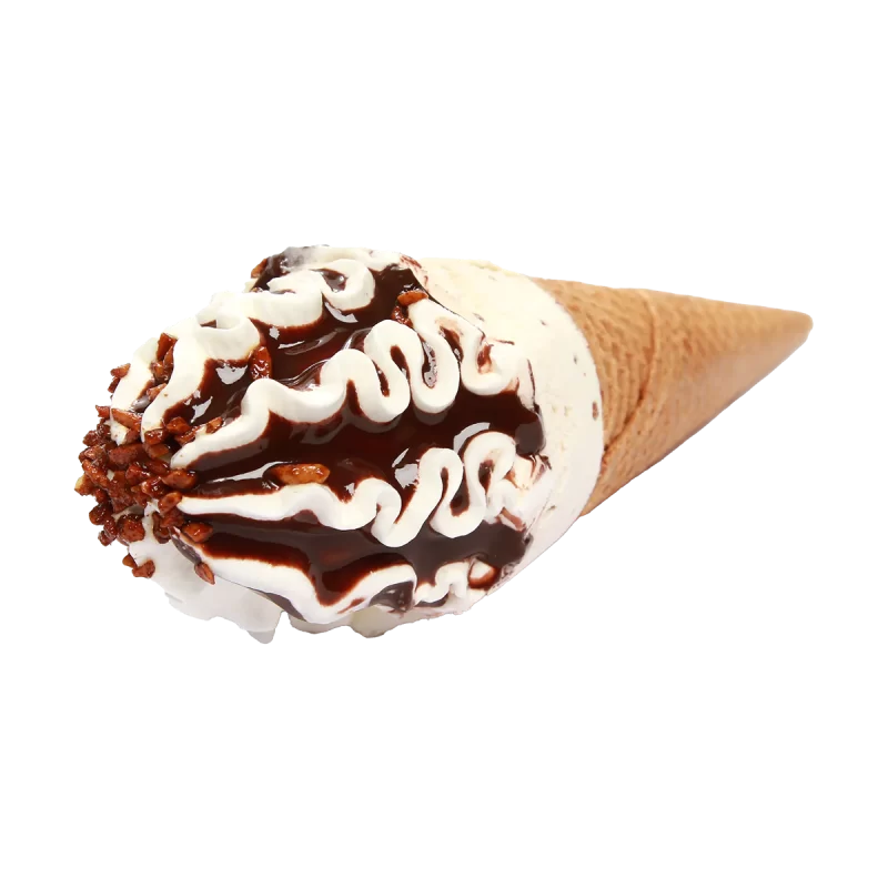 ice cream cone white surface copy